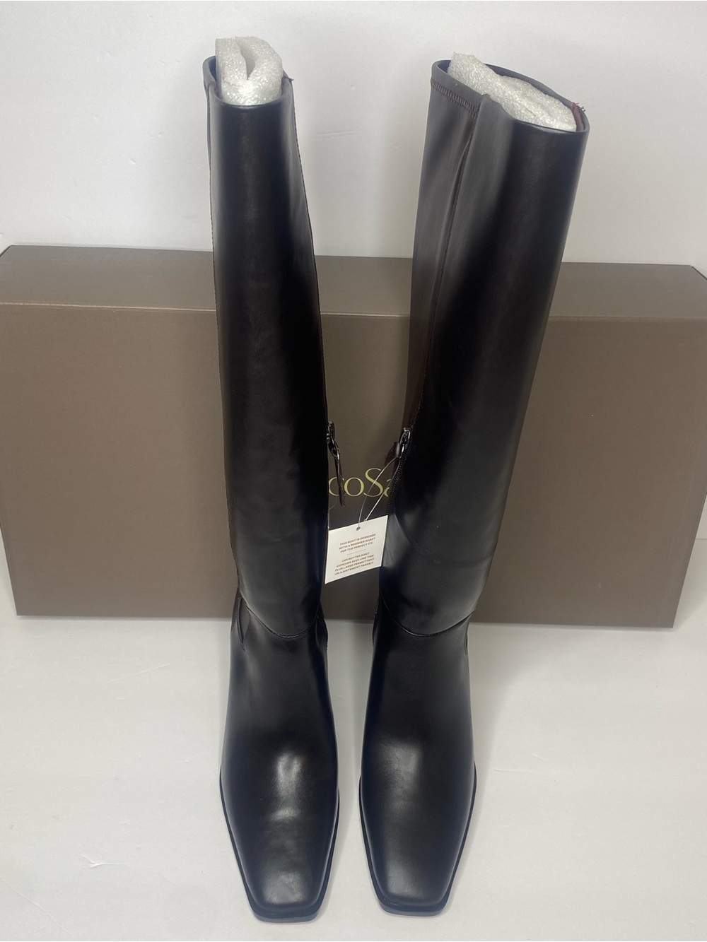 Franco Sarto Jonie Brown Leather Boot Size 6.5 Wide Calf